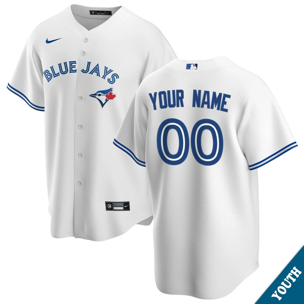 Youth Toronto Blue Jays Custom Home White Replica Jersey