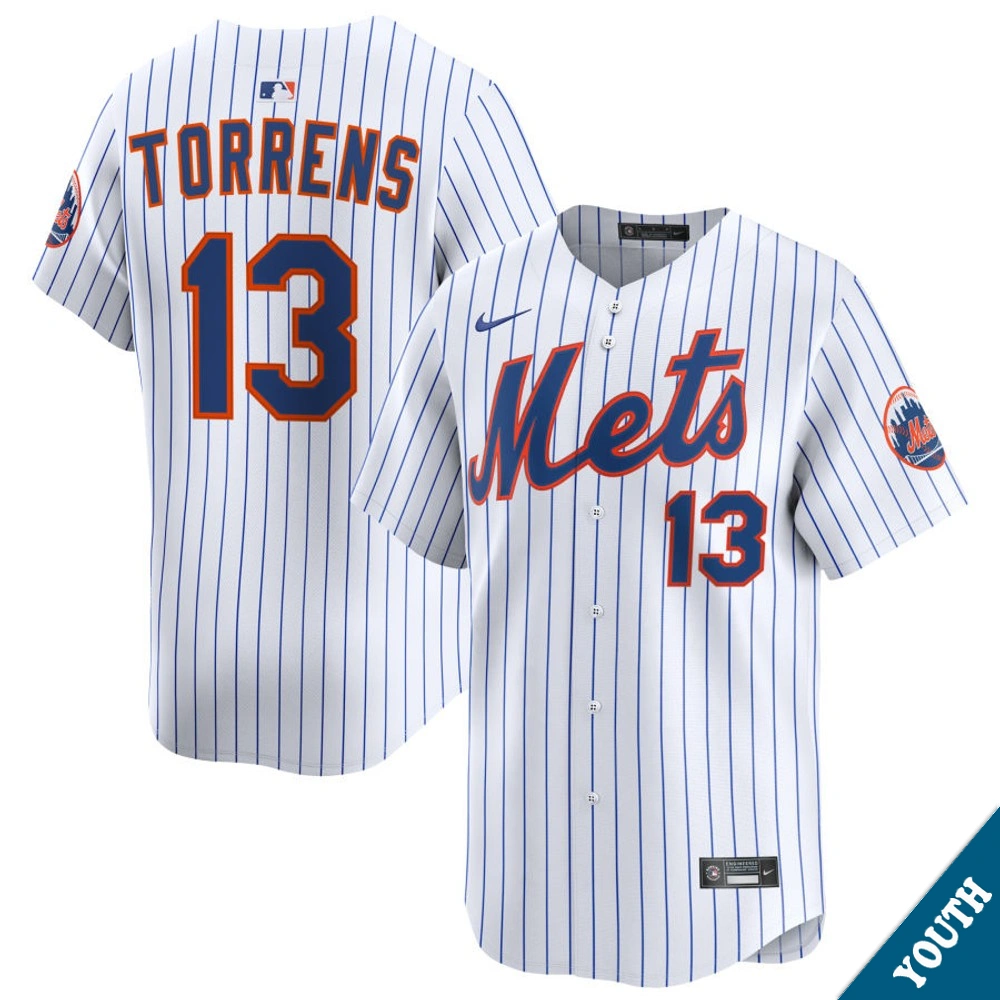 Youth New York Mets Luis Torrens #13 Home White Limited Jersey