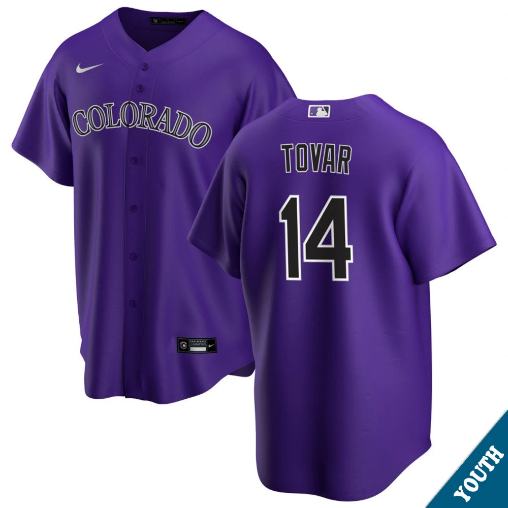 Youth Colorado Rockies Ezequiel Tovar #14 Purple Alternate Replica Jersey