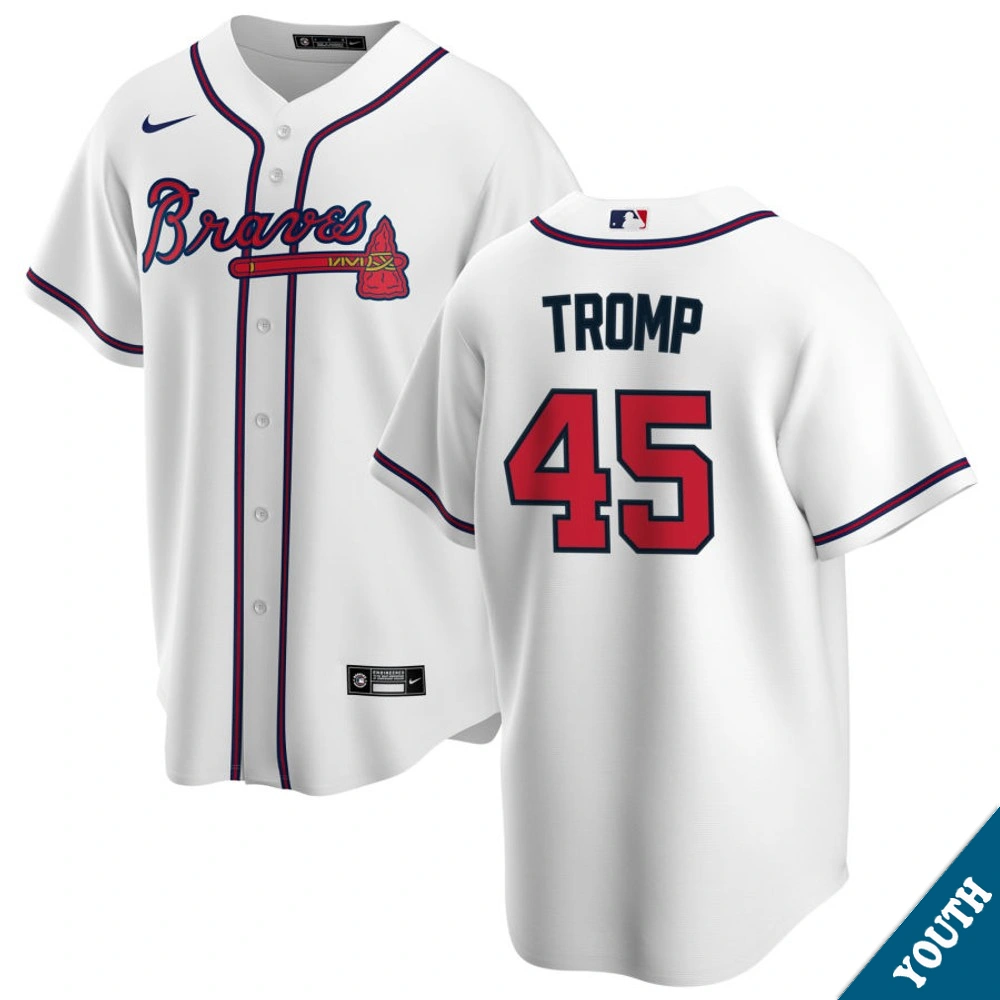 Youth Atlanta Braves Chadwick Tromp #45 Home White Replica Jersey