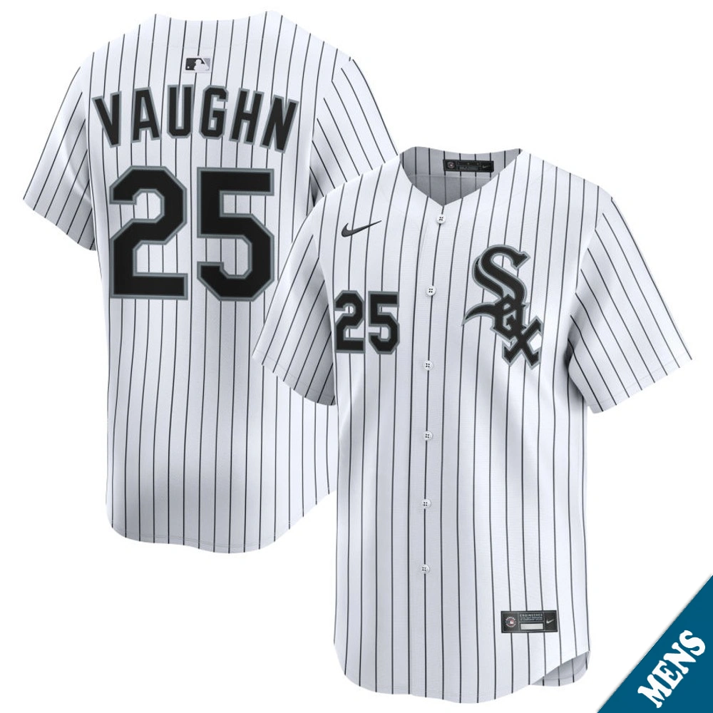 Men's Chicago White Sox Andrew Vaughn #25 Home White Limited Jersey