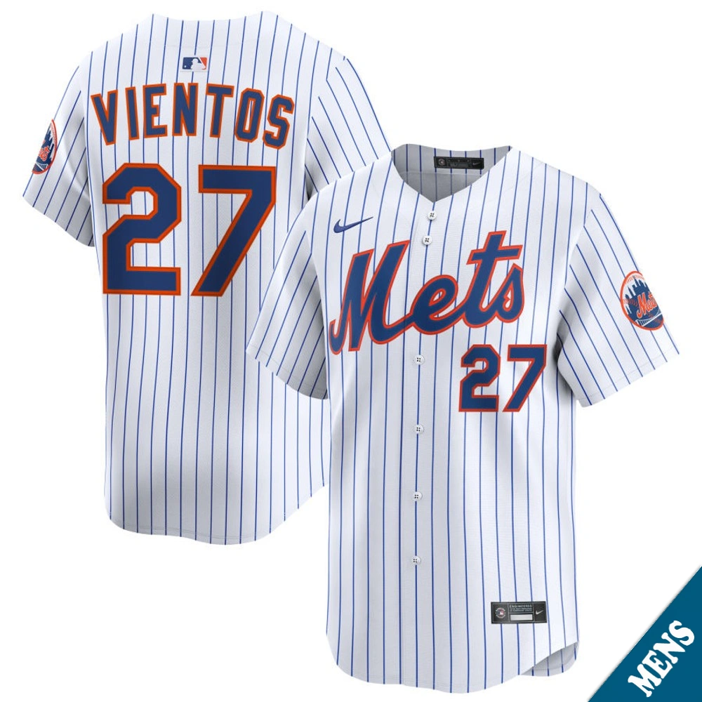 Men's New York Mets Mark Vientos #27 Home White Limited Jersey