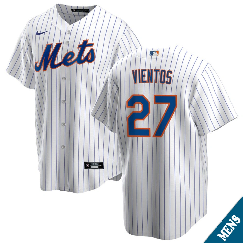 Men's New York Mets Mark Vientos #27 Home White Replica Jersey