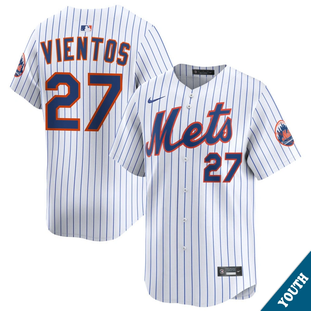 Youth New York Mets Mark Vientos #27 Home White Limited Jersey