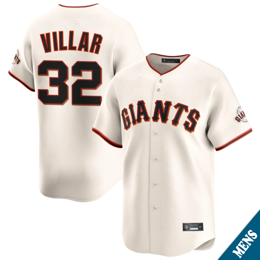 Men's San Francisco Giants David Villar #32 Home Cream Limited Jersey