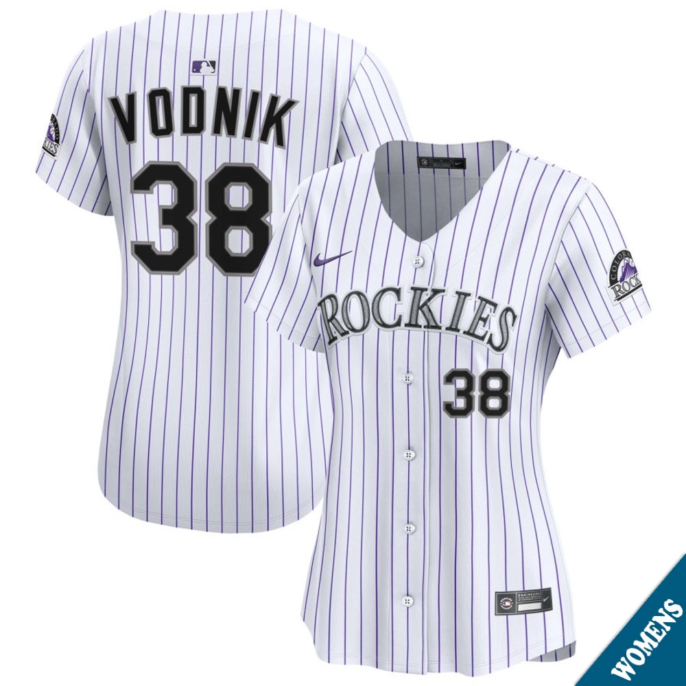 Women's Colorado Rockies Victor Vodnik #38 Home White Limited Jersey