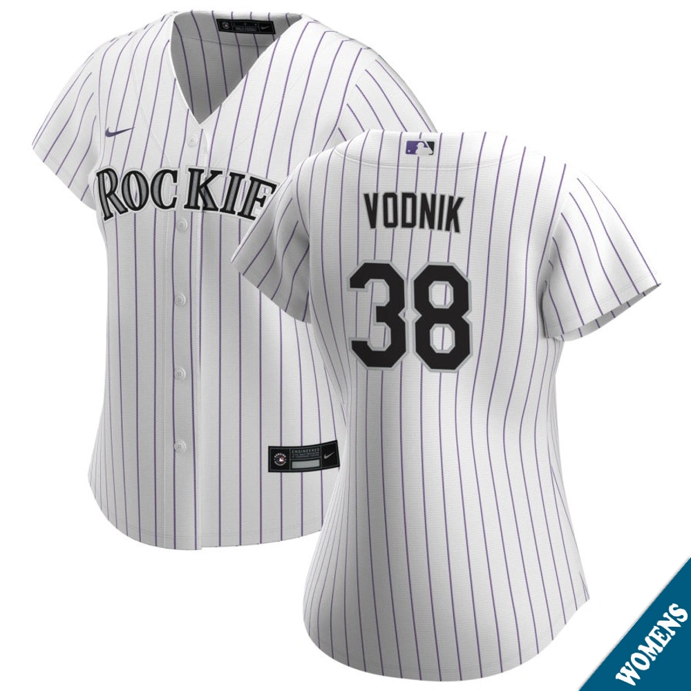 Women's Colorado Rockies Victor Vodnik #38 Home White Replica Jersey