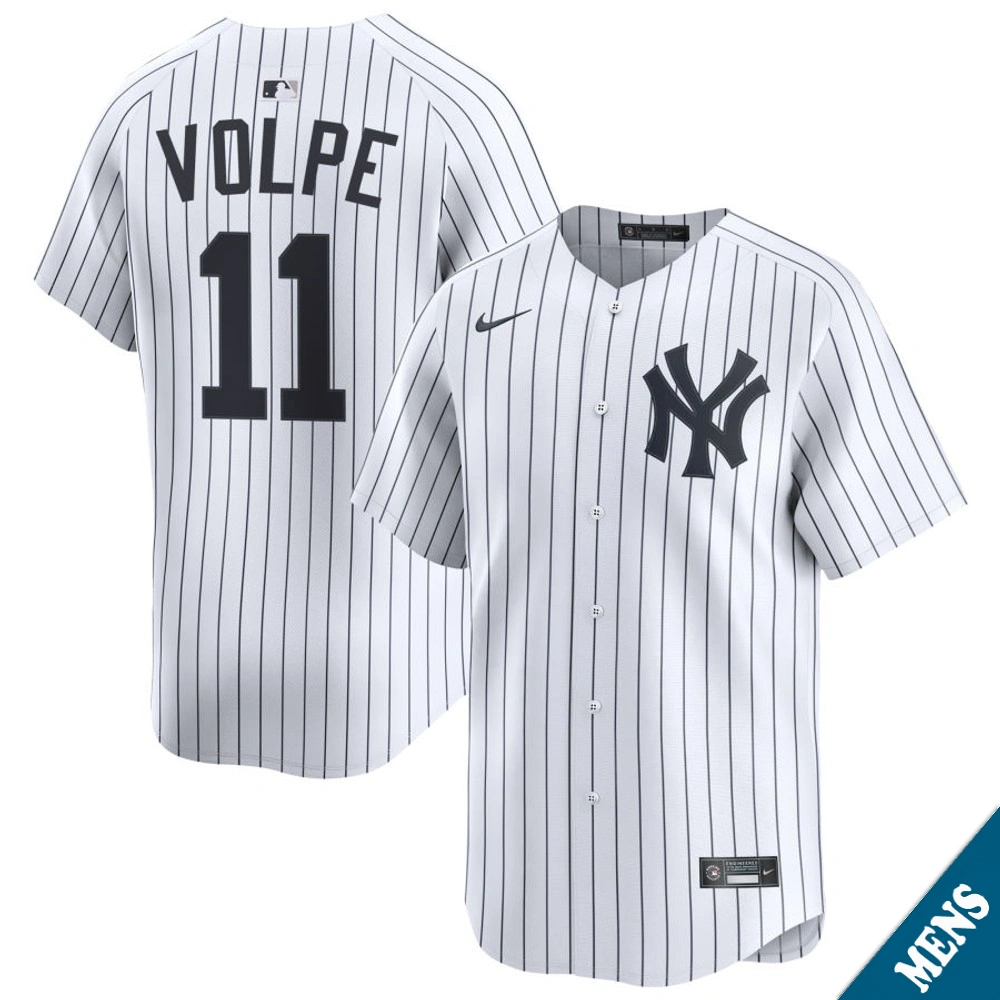 Men's New York Yankees Anthony Volpe #11 Home White Limited Jersey
