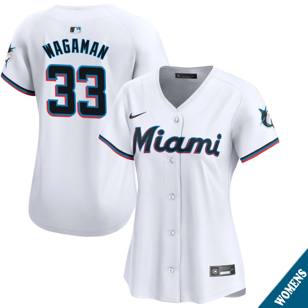 Women's Miami Marlins Eric Wagaman #33 Home White Limited Jersey