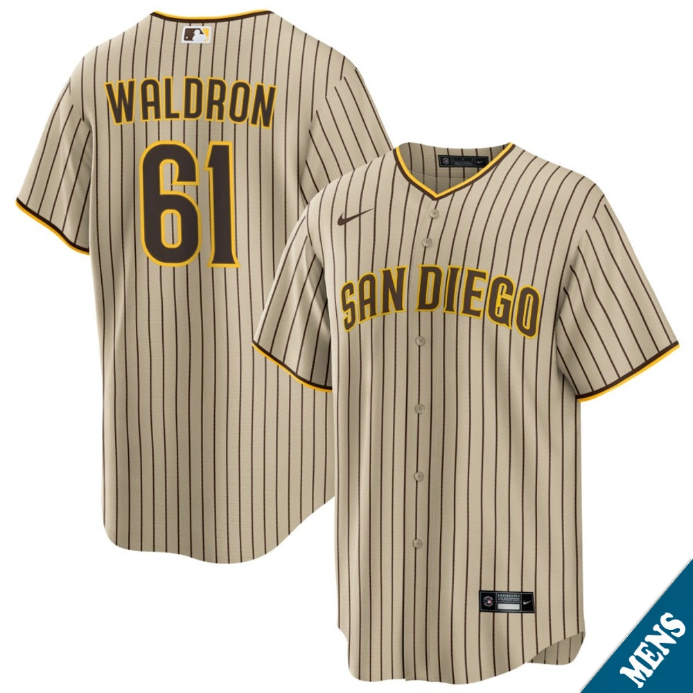 Men's San Diego Padres Matt Waldron #61 Brown Road Replica Jersey