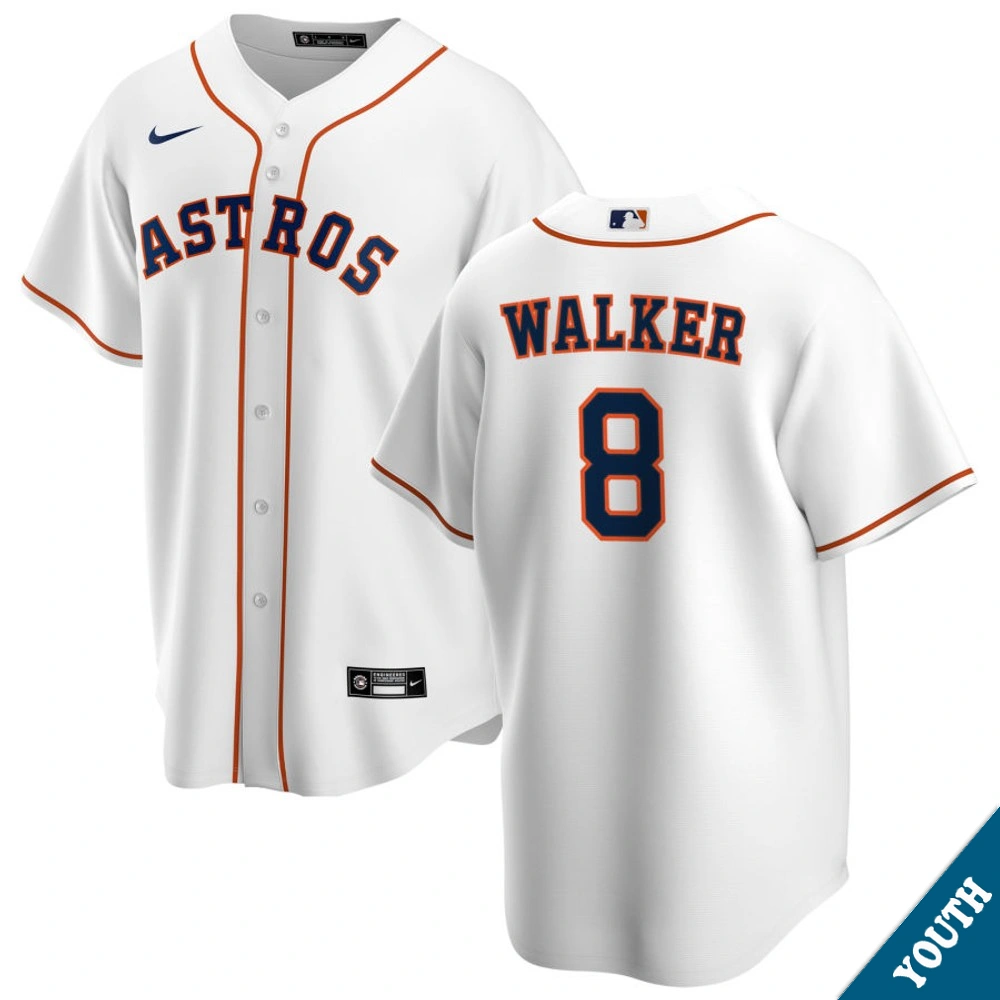 Youth Houston Astros Christian Walker #8 Home White Replica Jersey