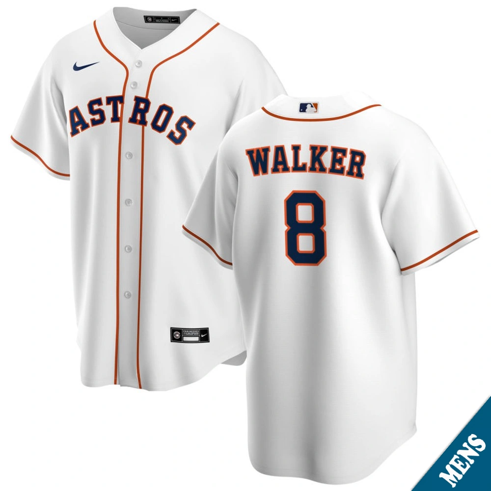 Men's Houston Astros Christian Walker #8 Home White Replica Jersey