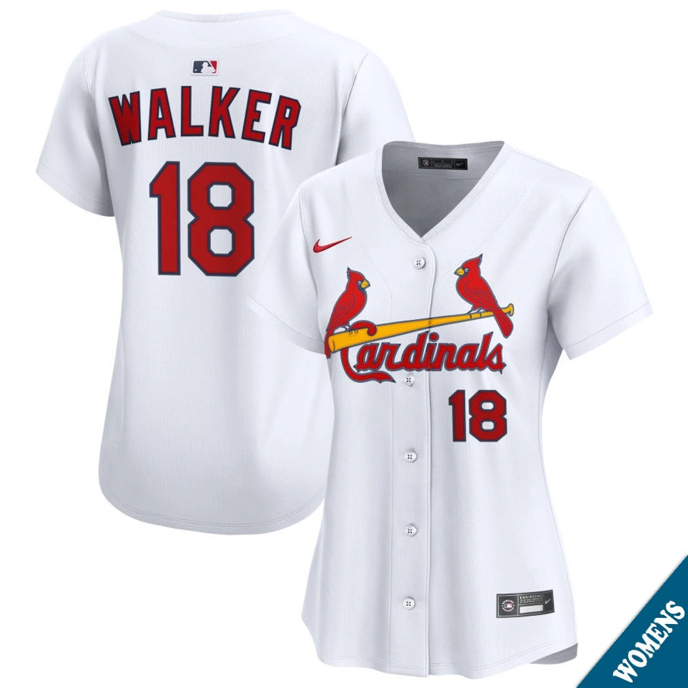Women's St. Louis Cardinals Jordan Walker #18 Home White Limited Jersey Women's St. Louis Cardinals Jordan Walker #18 Home White Limited Jersey