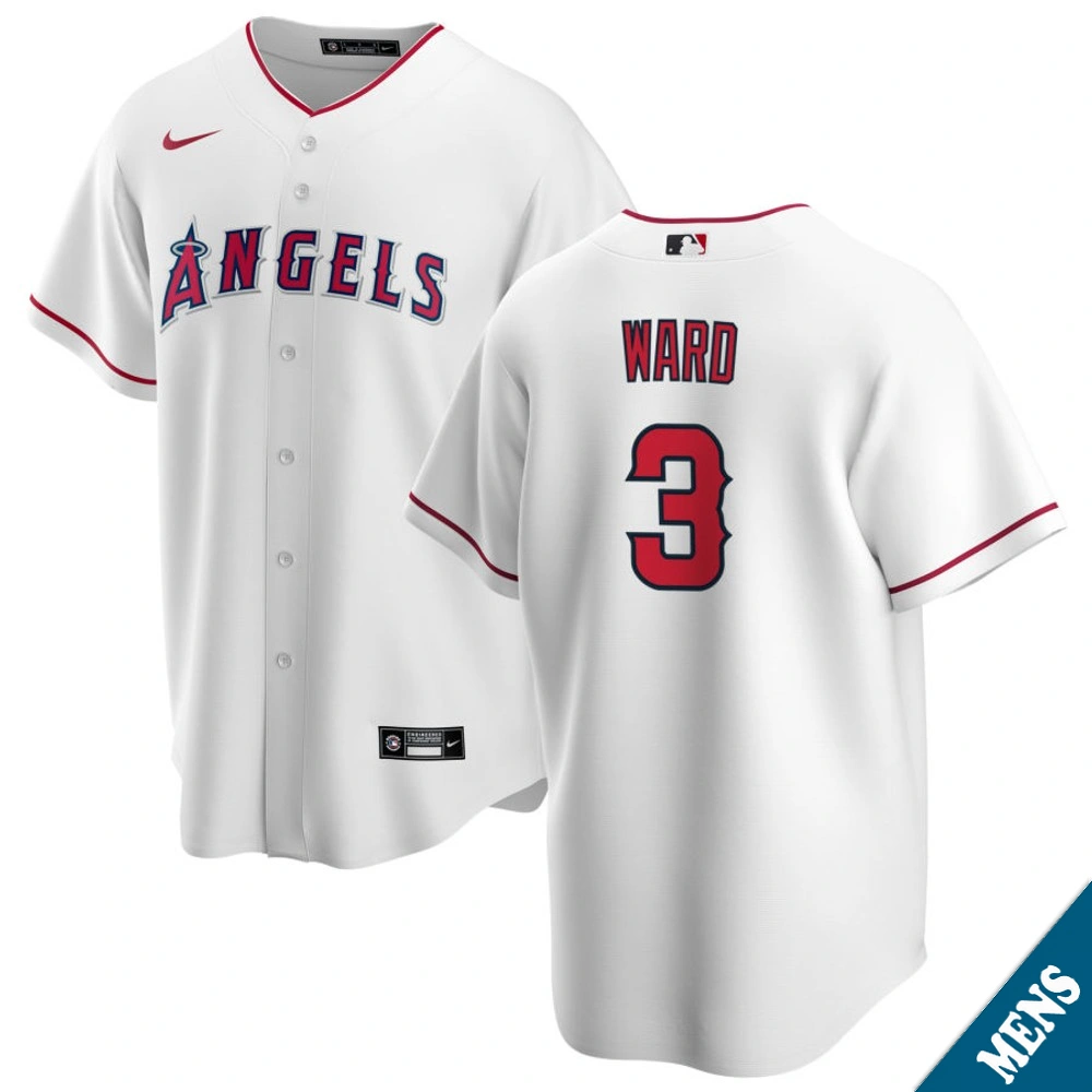 Men's Los Angeles Angels Taylor Ward #3 Home White Replica Jersey