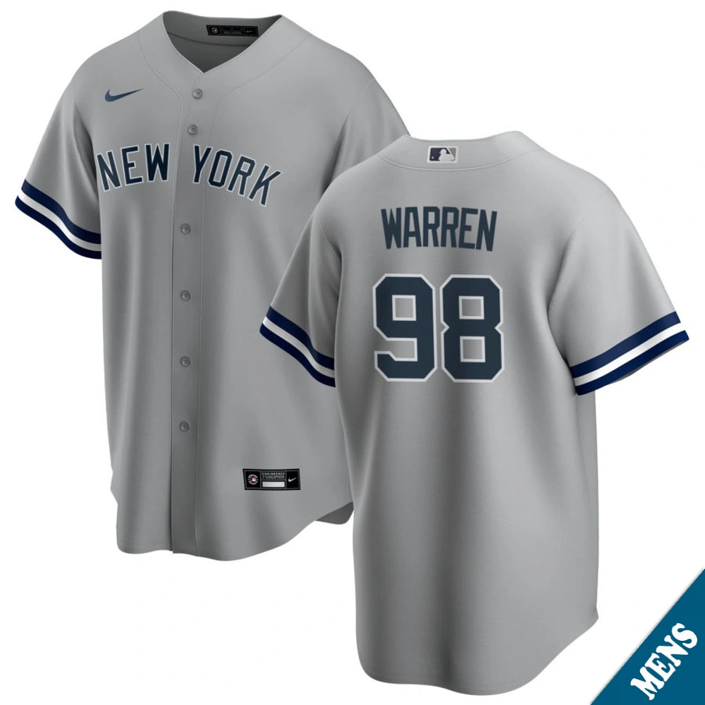 Men's New York Yankees Will Warren #98 Gray Road Replica Jersey