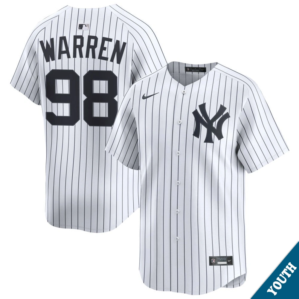 Youth New York Yankees Will Warren #98 Home White Limited Jersey