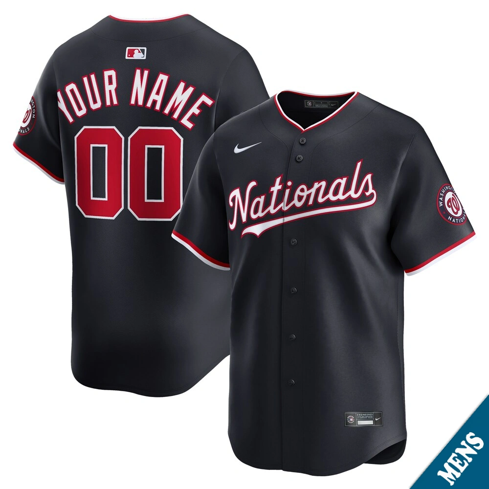 Men's Washington Nationals Custom Navy Alternate Limited Jersey Men's Washington Nationals Custom Navy Alternate Limited Jersey