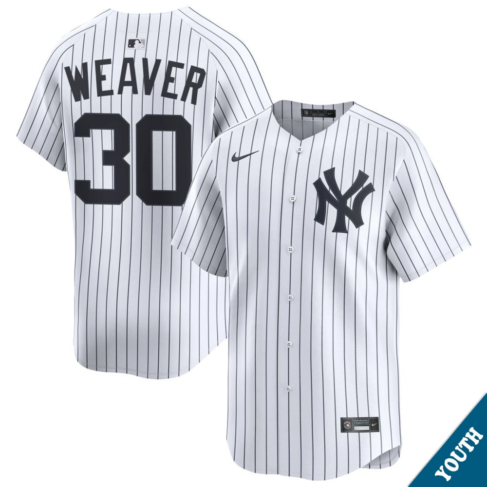 Youth New York Yankees Luke Weaver #30 Home White Limited Jersey