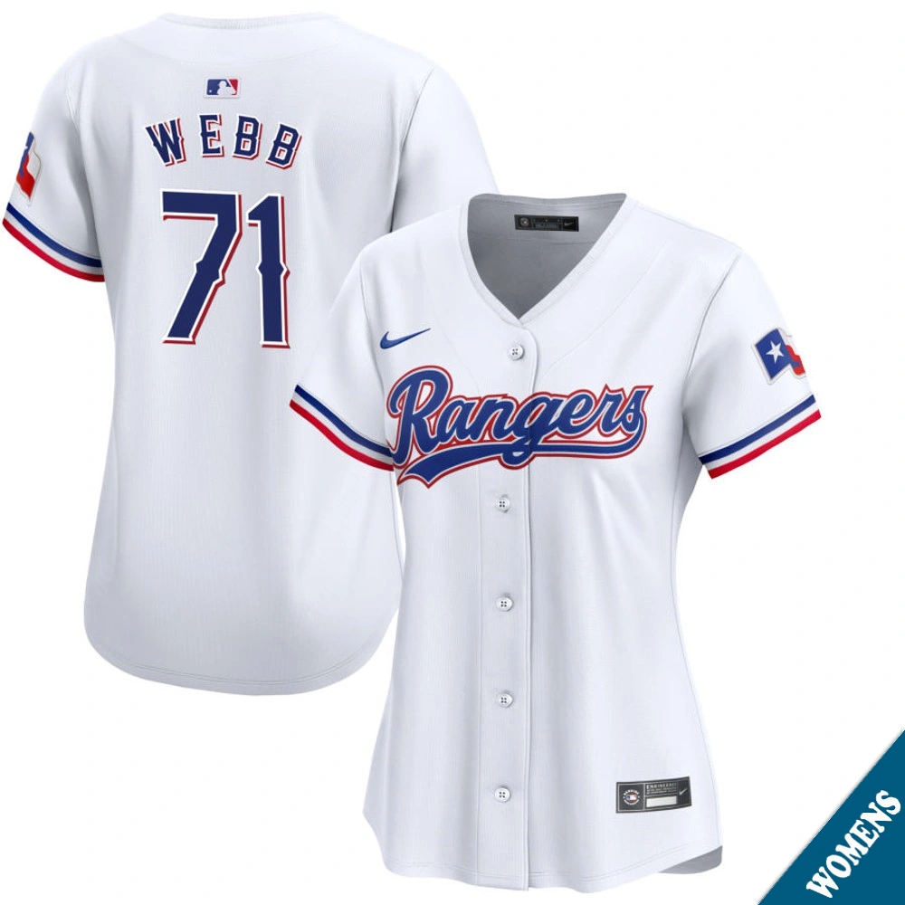 Women's Texas Rangers Jacob Webb #71 Home White Limited Jersey