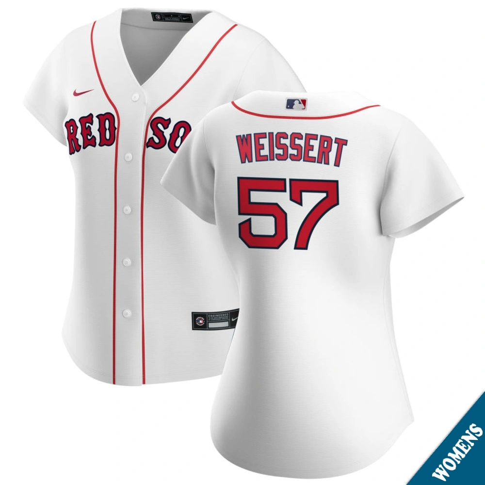 Women's Boston Red Sox Greg Weissert #57 Home White Replica Jersey