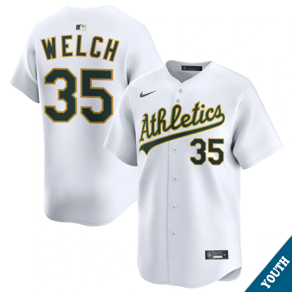 Youth Athletics Bob Welch #35 Home White Limited Former Player‌ Jersey