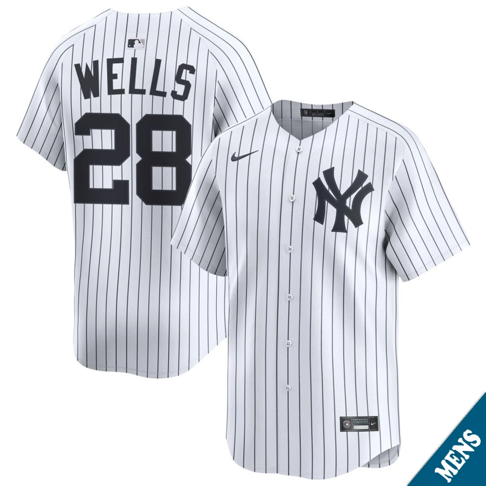 Men's New York Yankees Austin Wells #28 Home White Limited Jersey