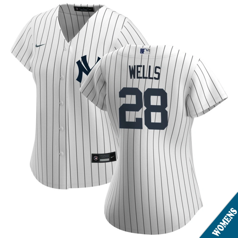 Women's New York Yankees Austin Wells #28 Home White Replica Jersey