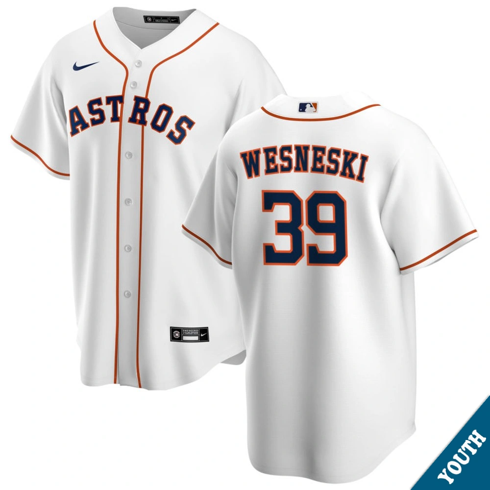 Youth Houston Astros Hayden Wesneski #39 Home White Replica Jersey