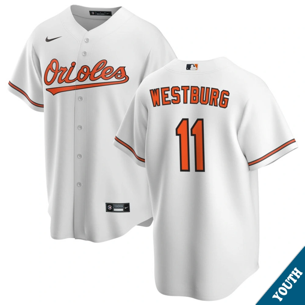 Youth Baltimore Orioles Jordan Westburg #11 Home White Replica Jersey Youth Baltimore Orioles Jordan Westburg #11 Home White Replica Jersey
