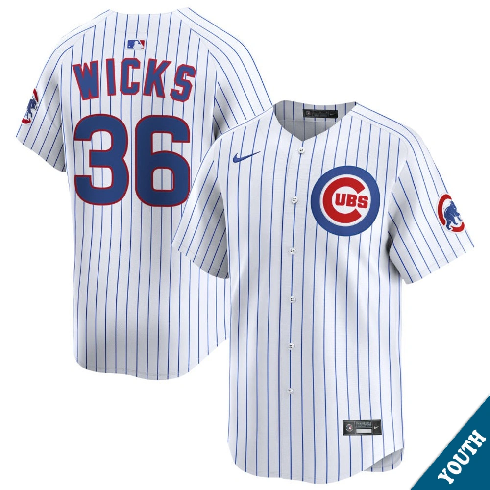 Youth Chicago Cubs Jordan Wicks #36 Home White Limited Jersey