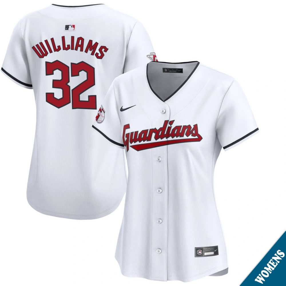 Women's Cleveland Guardians Gavin Williams #32 Home White Limited Jersey
