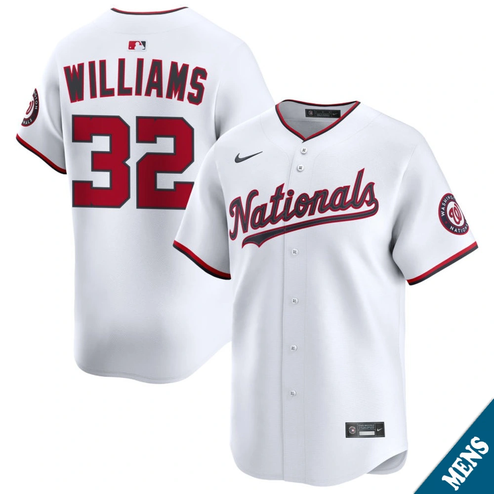 Men's Washington Nationals Trevor Williams #32 Home White Limited Jersey