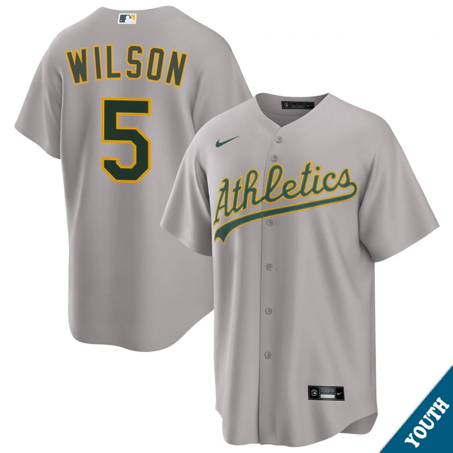 Youth Athletics Jacob Wilson #5 Gray Road Replica Jersey