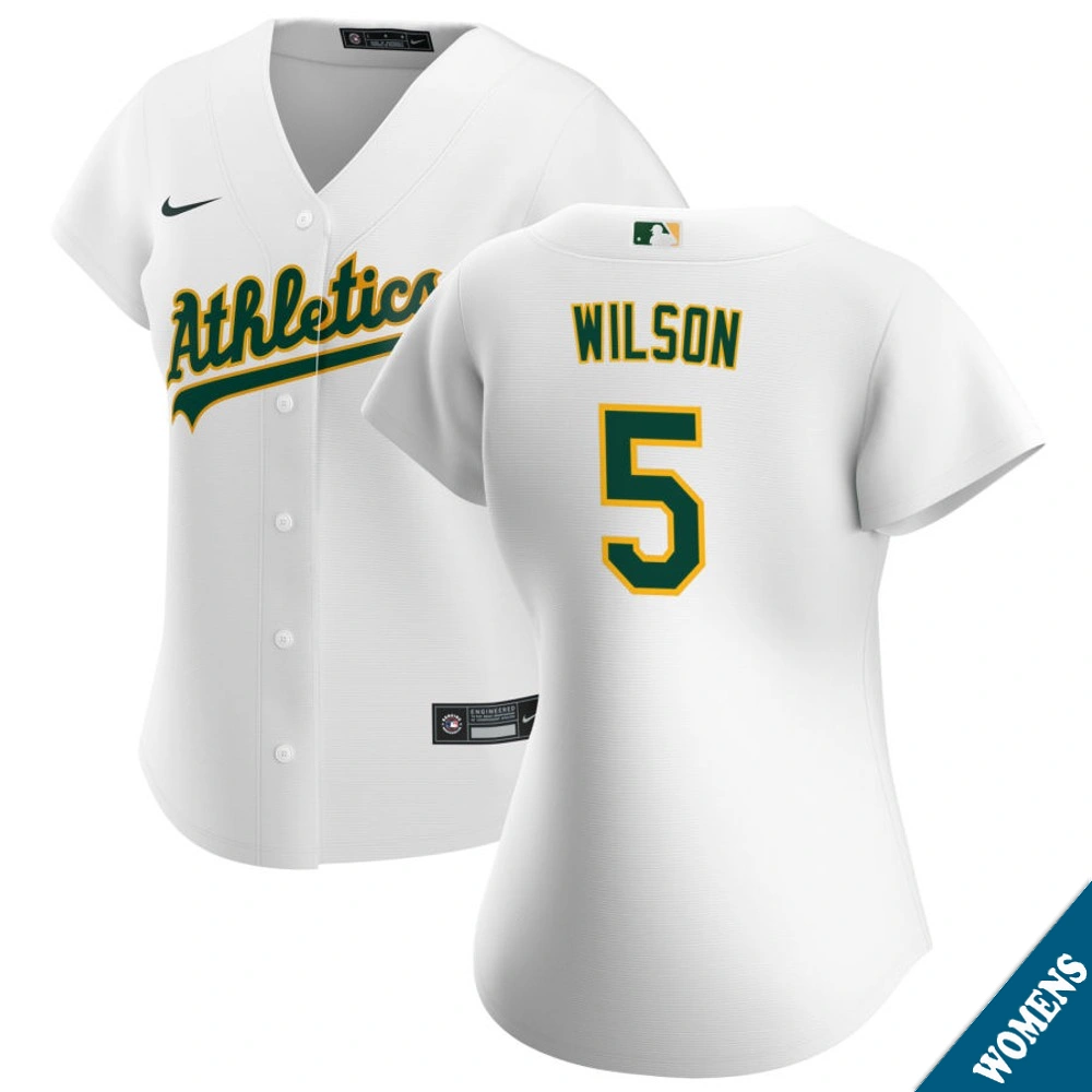 Women's Athletics Jacob Wilson #5 Home White Replica Jersey