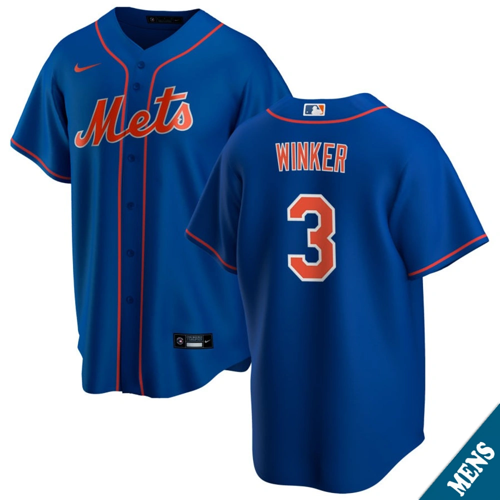 Men's New York Mets Jesse Winker #3 Royal Alternate Replica Jersey