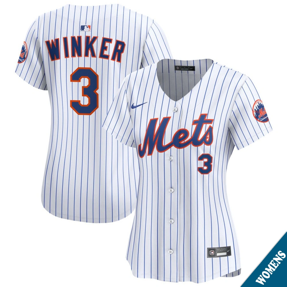 Women's New York Mets Jesse Winker #3 Home White Limited Jersey