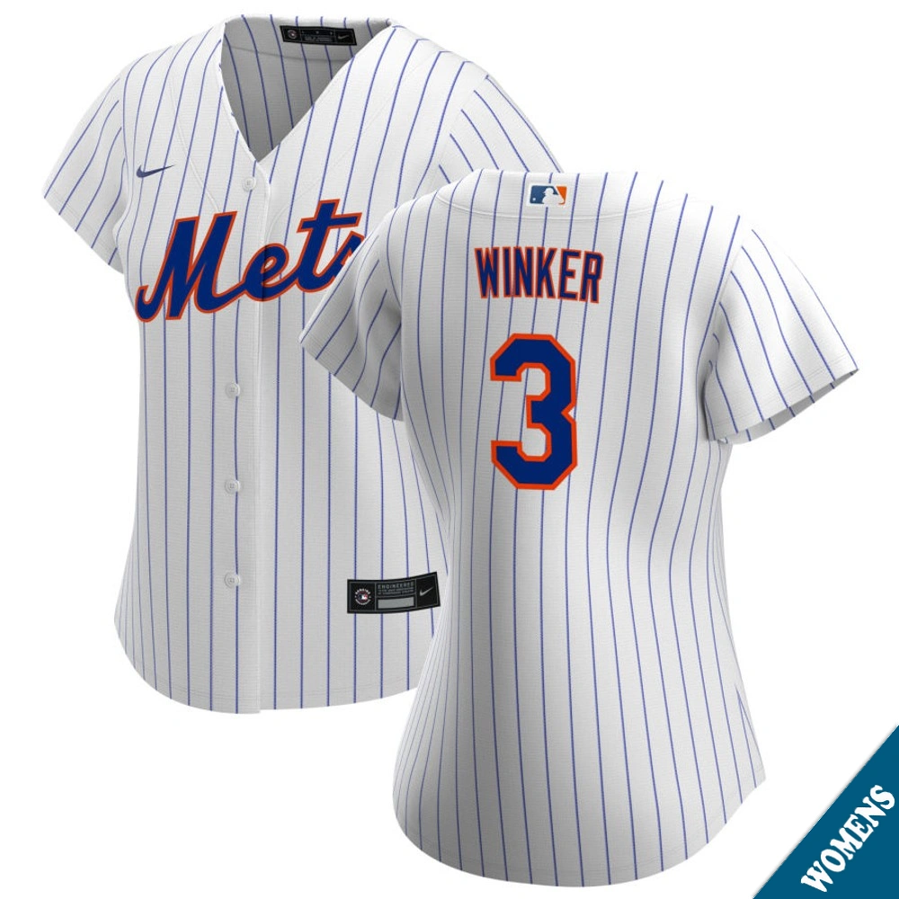 Women's New York Mets Jesse Winker #3 Home White Replica Jersey