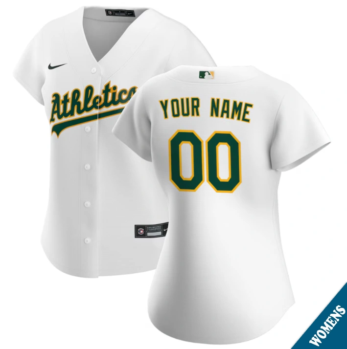 Women's Athletics Custom Home White Replica Jersey