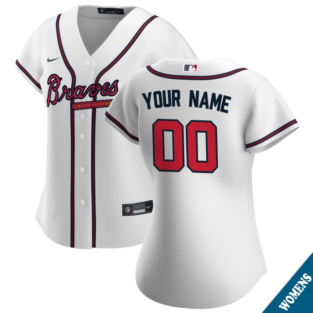 Women's Atlanta Braves Custom Home White Limited Jersey