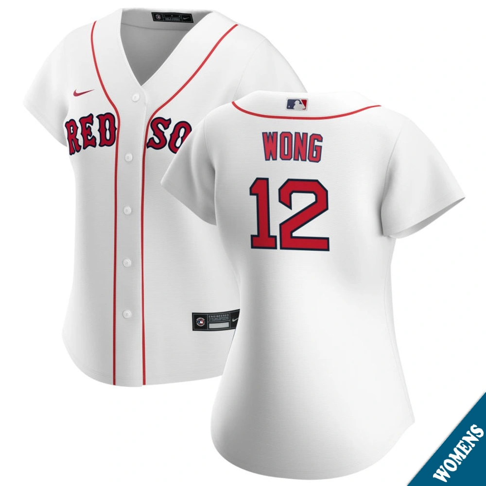 Women's Boston Red Sox Connor Wong #12 Home White Replica Jersey Women's Boston Red Sox Connor Wong #12 Home White Replica Jersey