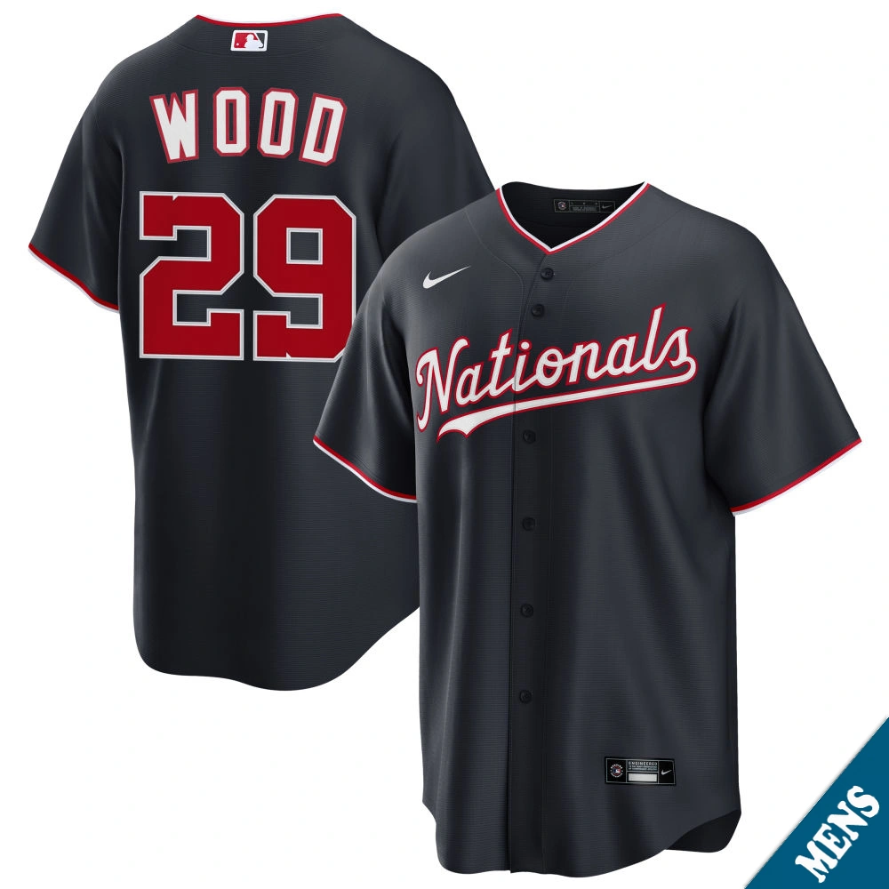 Men's Washington Nationals James Wood #29 Navy Alternate Replica Jersey