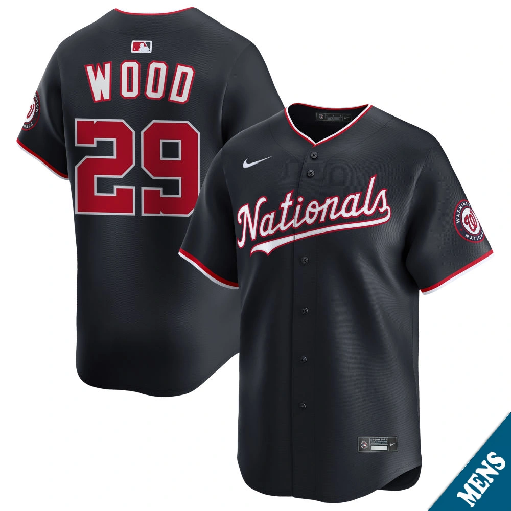Men's Washington Nationals James Wood #29 Navy Alternate Limited Jersey
