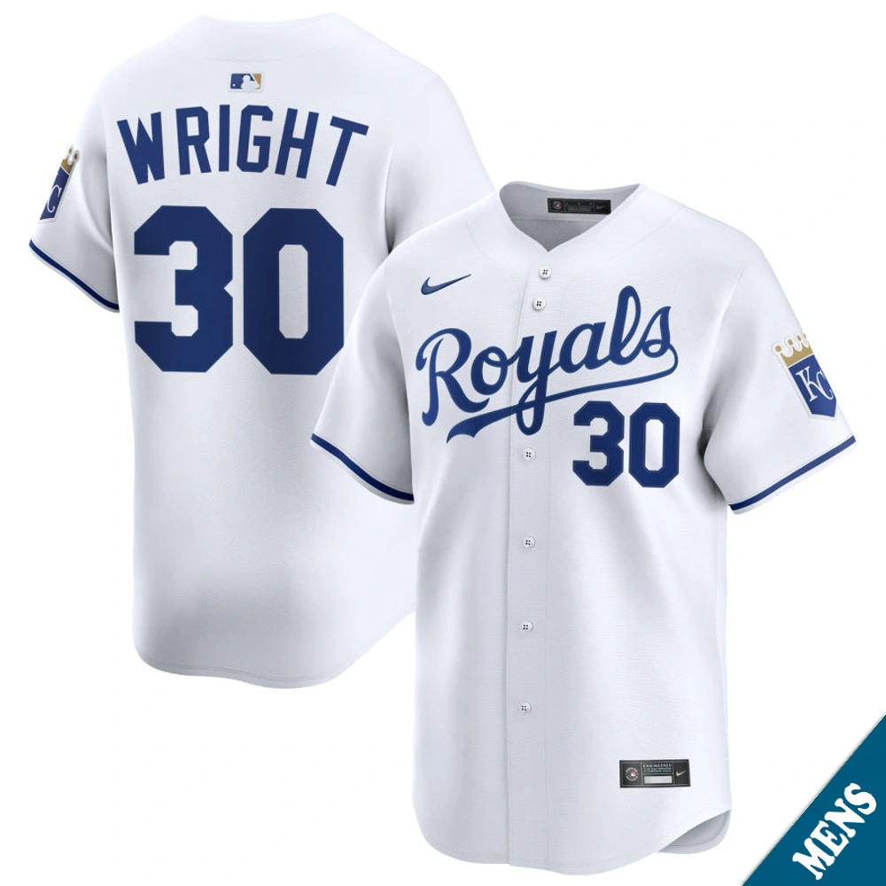 Men's Kansas City Royals Kyle Wright #30 Home White Limited Jersey