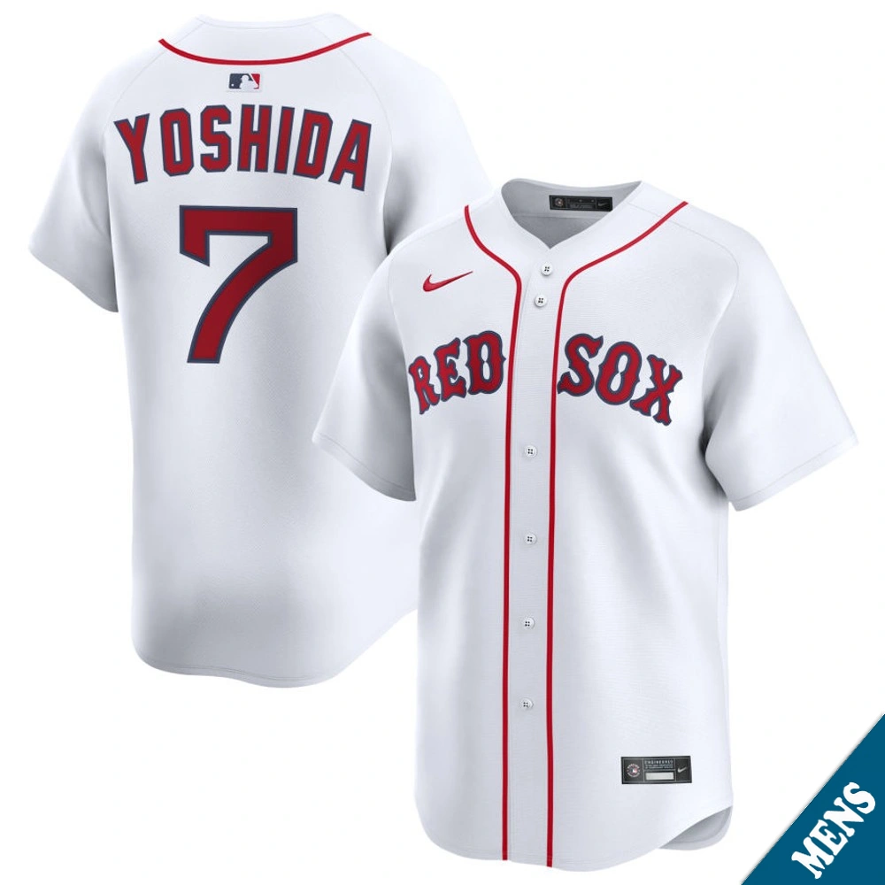 Men's Boston Red Sox Masataka Yoshida #7 Home White Limited Jersey Men's Boston Red Sox Masataka Yoshida #7 Home White Limited Jersey