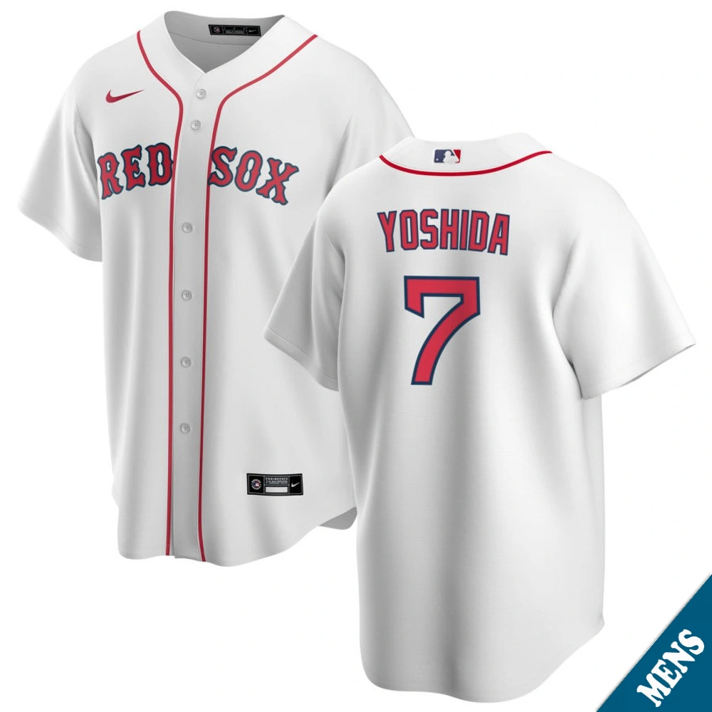 Men's Boston Red Sox Masataka Yoshida #7 Home White Replica Jersey Men's Boston Red Sox Masataka Yoshida #7 Home White Replica Jersey
