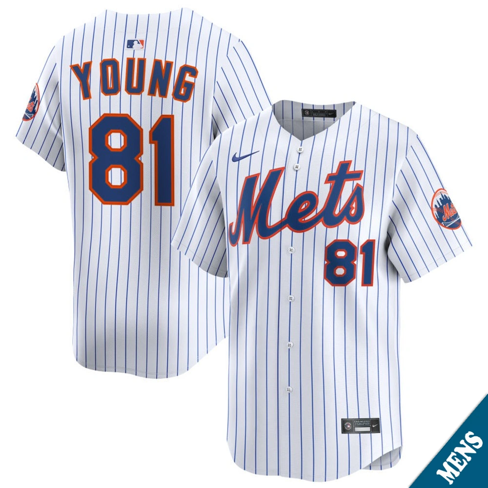 Men's New York Mets Danny Young #81 Home White Limited Jersey