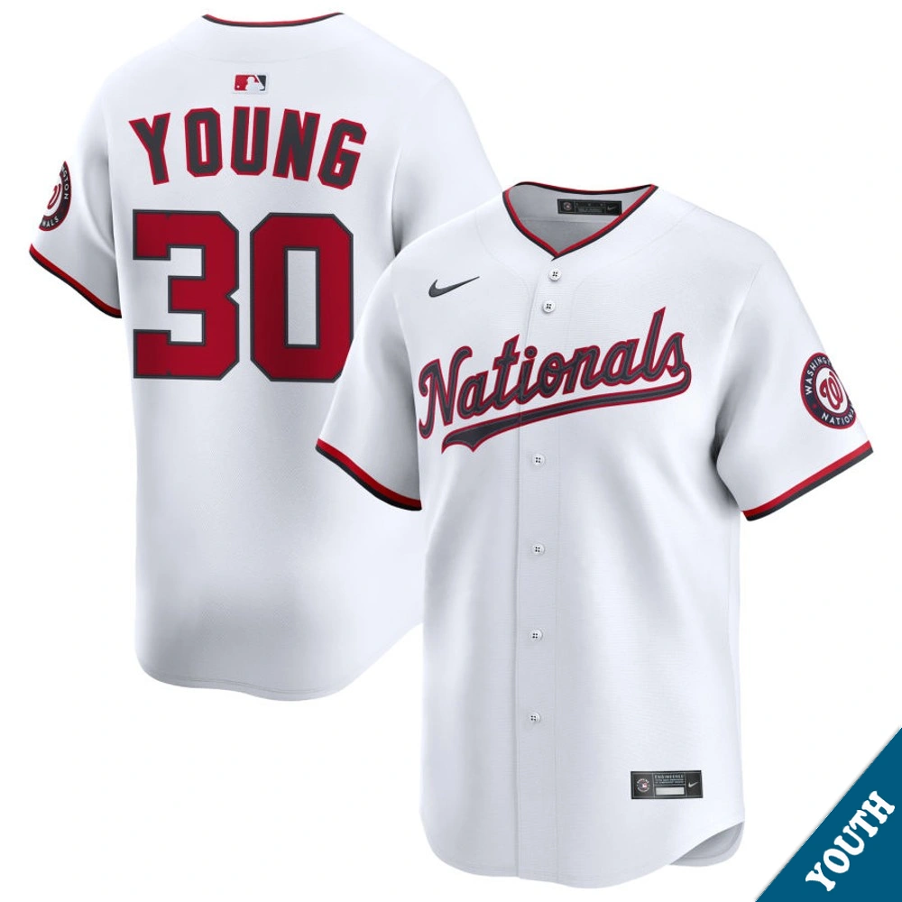 Youth Washington Nationals Jacob Young #30 Home White Limited Jersey