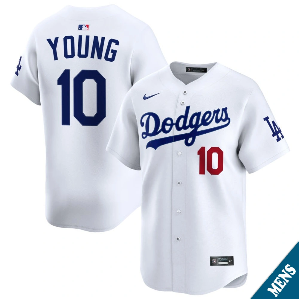 Men's Los Angeles Dodgers Michael Young #10 Home White Limited Former Player‌ Jersey