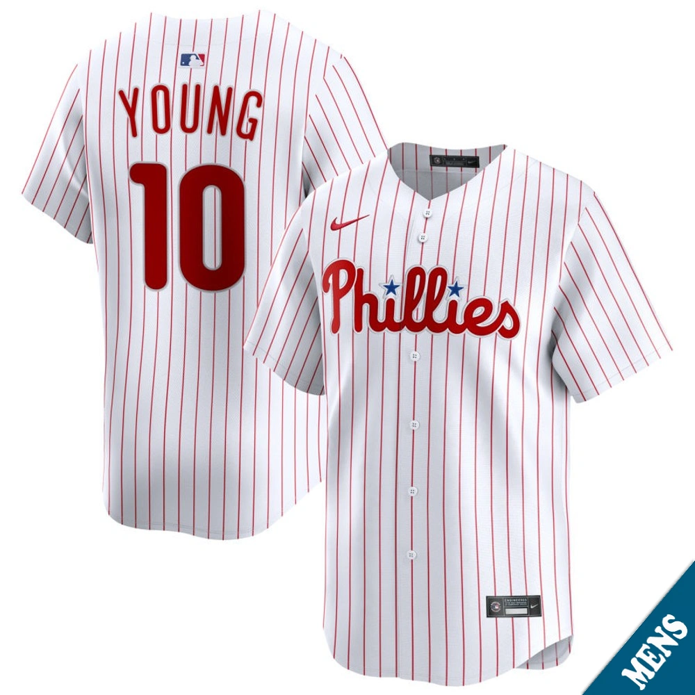 Men's Philadelphia Phillies Michael Young #10 Home White Limited Former Player‌ Jersey