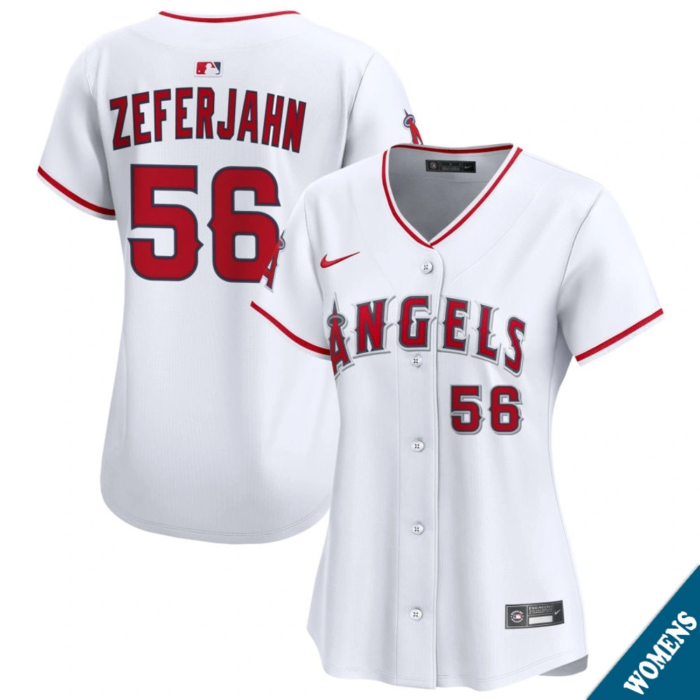 Women's Los Angeles Angels Ryan Zeferjahn #56 Home White Limited Jersey